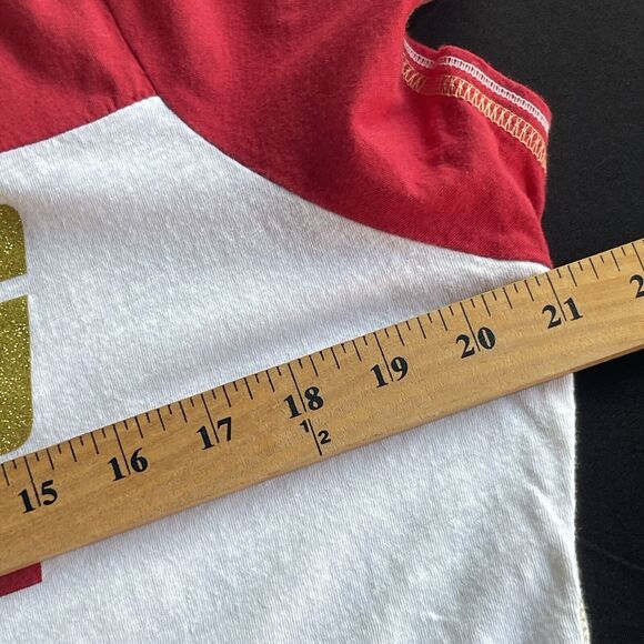 NFL Team Apparel San Francisco 49er Shirt Womens XXL 2X Glitter Logo Lightweight - Picture 8 of 10